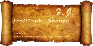Horánszky Jusztusz névjegykártya